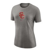 USC Trojans Women's Nike SC Interlock Gray Logo Crew T-Shirt